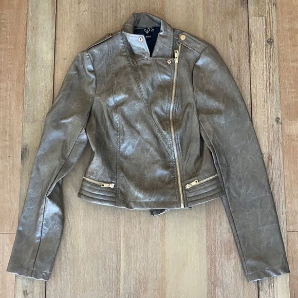 Cropped Faux Leather Moto Jacket - Picture 4 of 7